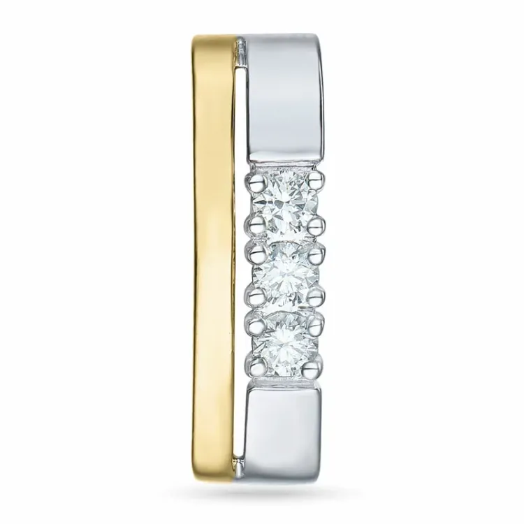 diamantberlocker i 14 carat guld- och vitguld 0,15 ct