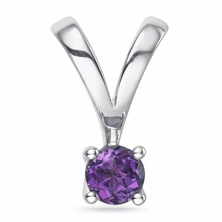 ametist hängen i 14  carat vitguld 0,25 ct