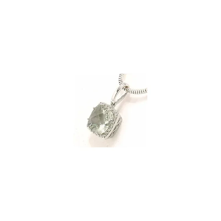 fyrkantigt diamantberlocker i 14  carat vitguld 0,12 ct 2,0 ct