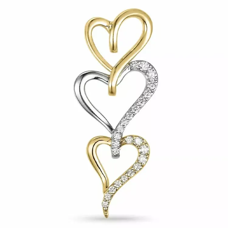 hjärta hängen i 14  carat guld- och vitguld 0,26 ct