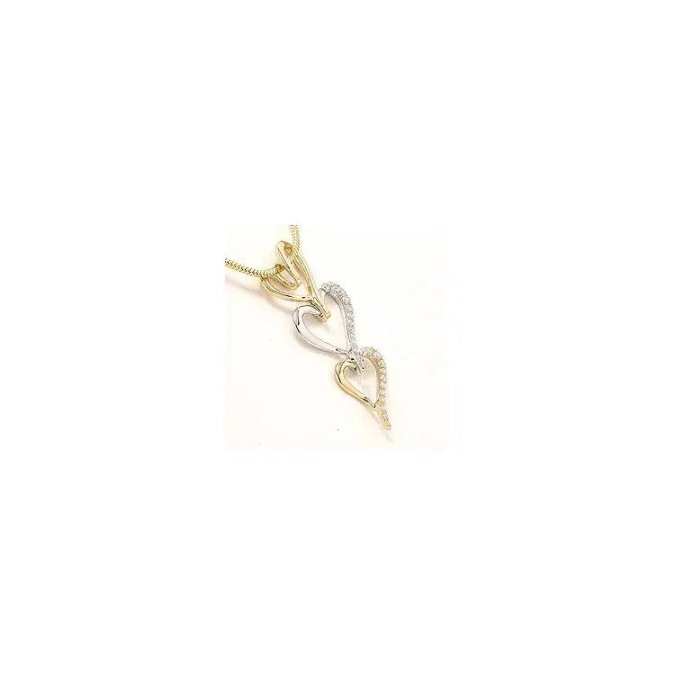 hjärta hängen i 14  carat guld- och vitguld 0,26 ct