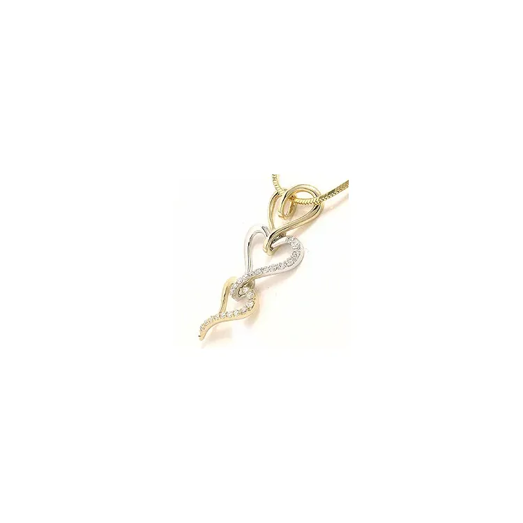 hjärta hängen i 14  carat guld- och vitguld 0,26 ct