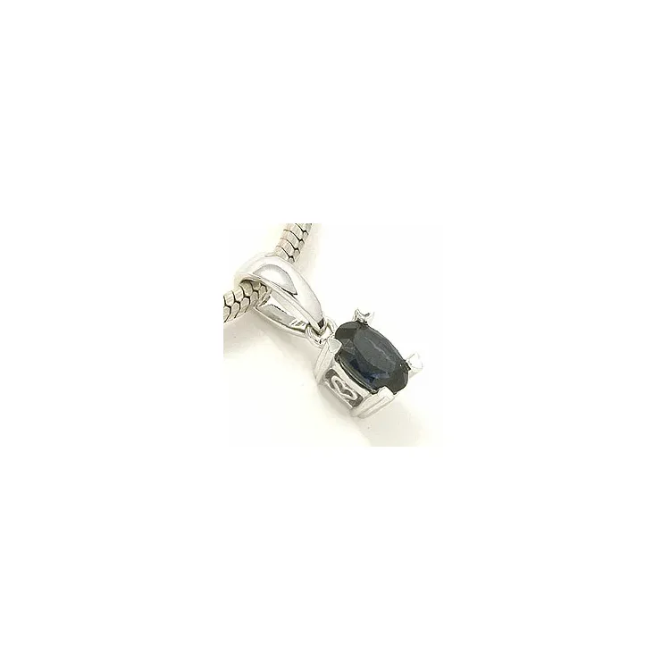 safir hängen i 14  carat vitguld 0,35 ct