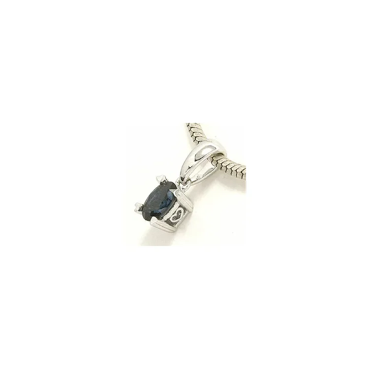 safir hängen i 14  carat vitguld 0,35 ct