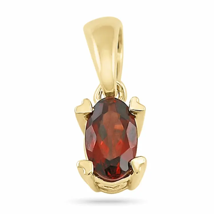 ovalt granat hängen i 14  carat guld 0,29 ct