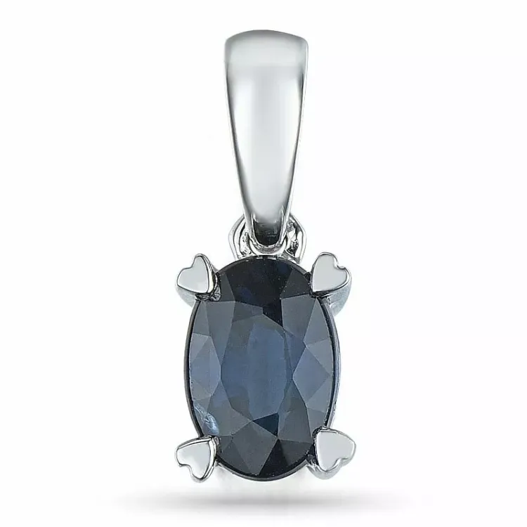 safir hängen i 14 carat vitguld 0,55 ct ct