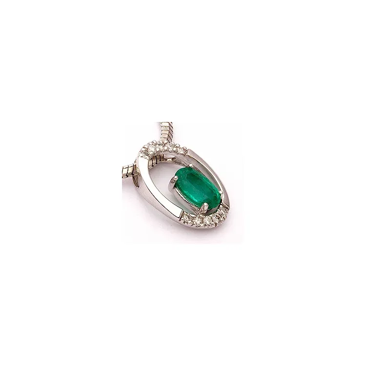 Smaragd hängen i 14  carat vitguld 0,06 ct 0,48 ct