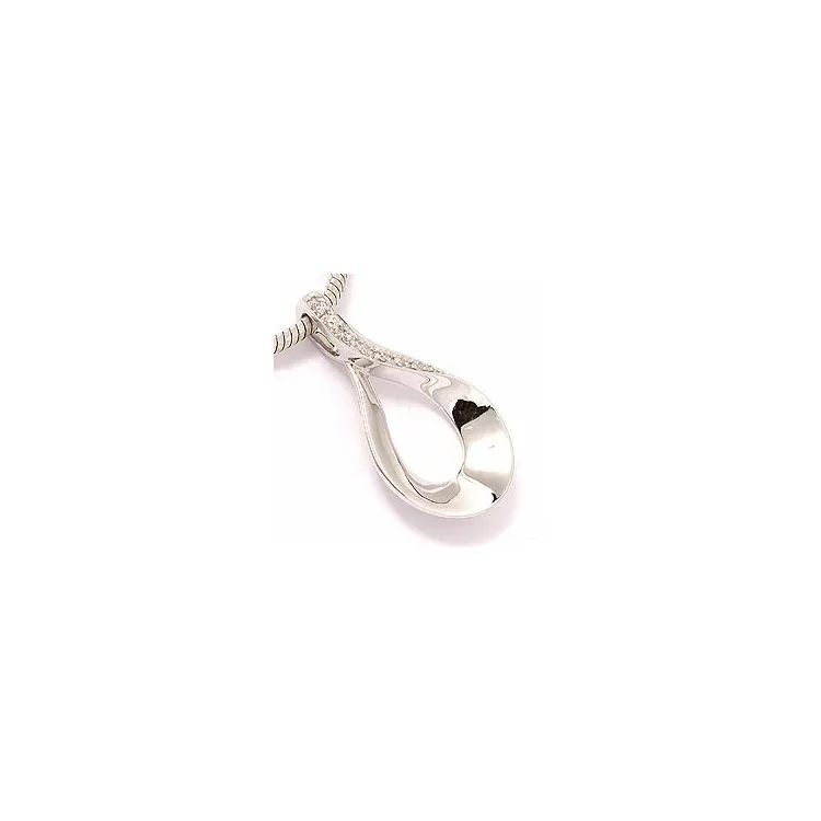 elegant diamant hängen i 14 carat vitguld 0,04 ct