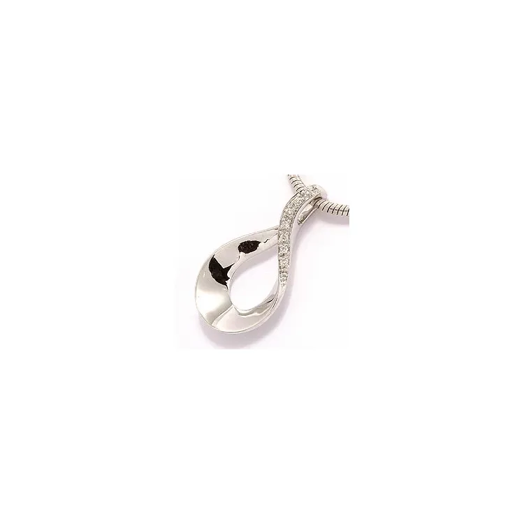 elegant diamant hängen i 14 carat vitguld 0,04 ct