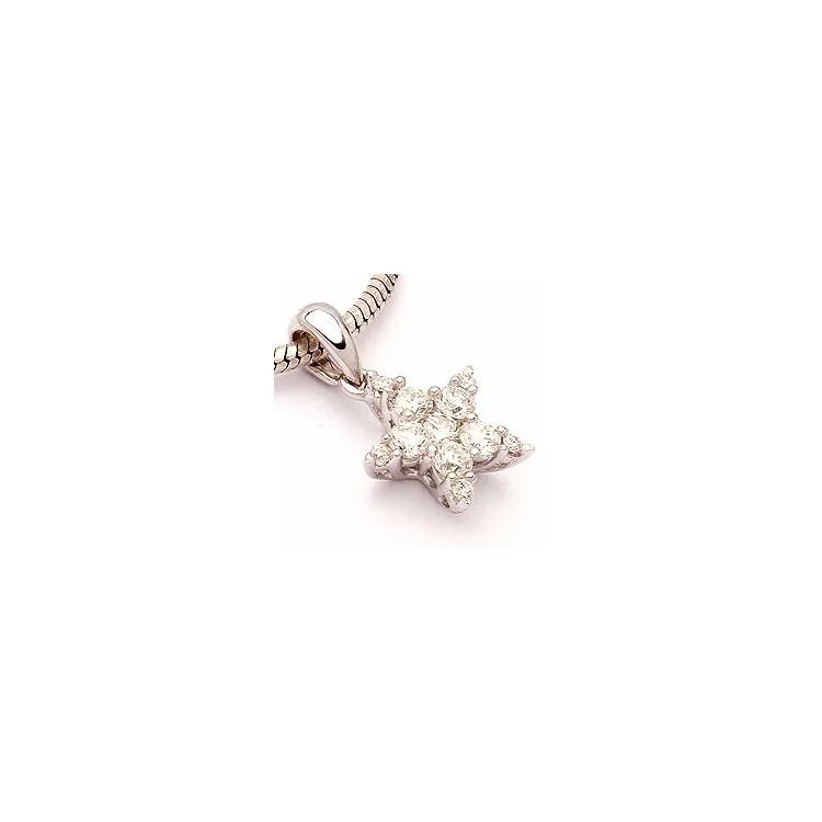 diamant hängen i 14  carat vitguld 0,33 ct