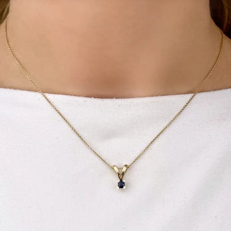 safir hängen i 14 carat guld 0,30 ct