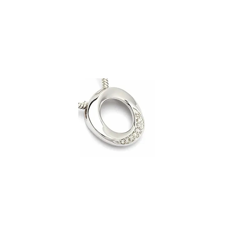 Runt diamantberlocker i 14 carat vitguld 0,06 ct