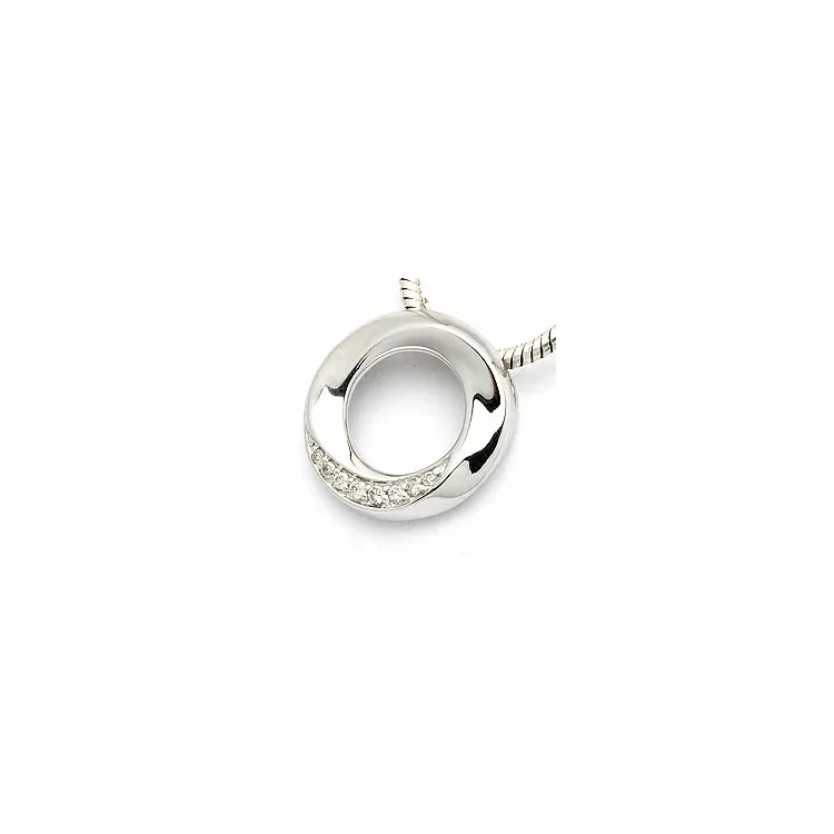 Runt diamantberlocker i 14 carat vitguld 0,06 ct