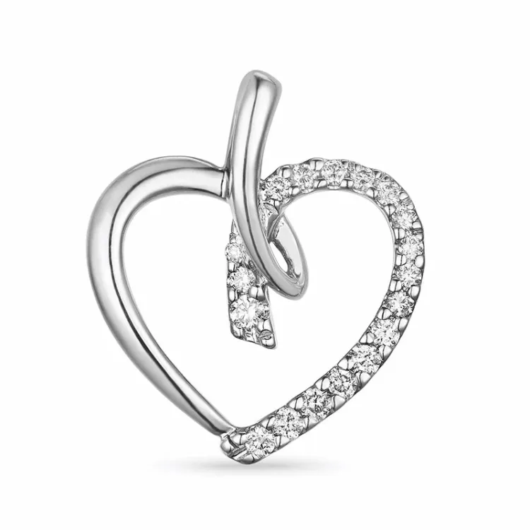 hjärta diamant hängen i 14  carat vitguld 0,19 ct
