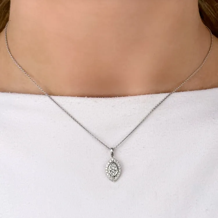 briljant hängen i 14  carat vitguld 0,35 ct