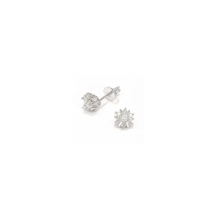 blommor diamant örhängen i 14 karat vitguld med diamant 