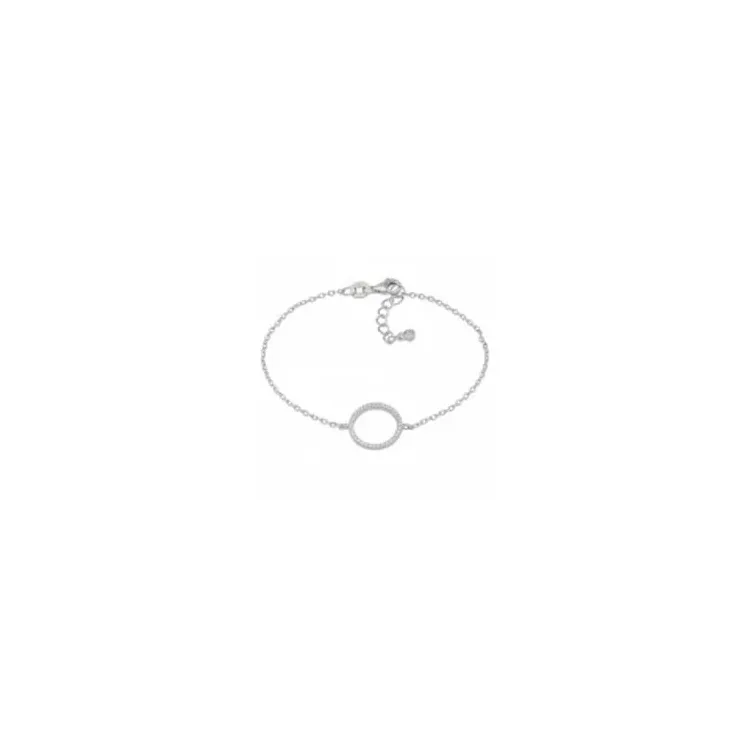 Joanli Nor Zero armband i rhodinerat silver vit zirkon