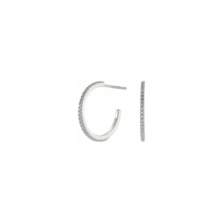 18 mm Joanli Nor creol i silver vit zirkon