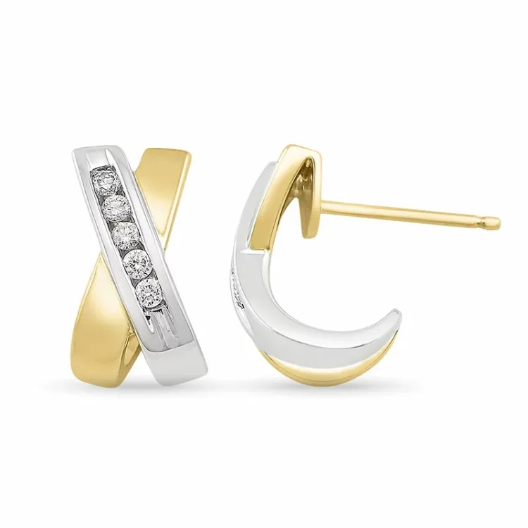 Diamant dam halvcreol i 14 karat guld och vitguld med diamanter