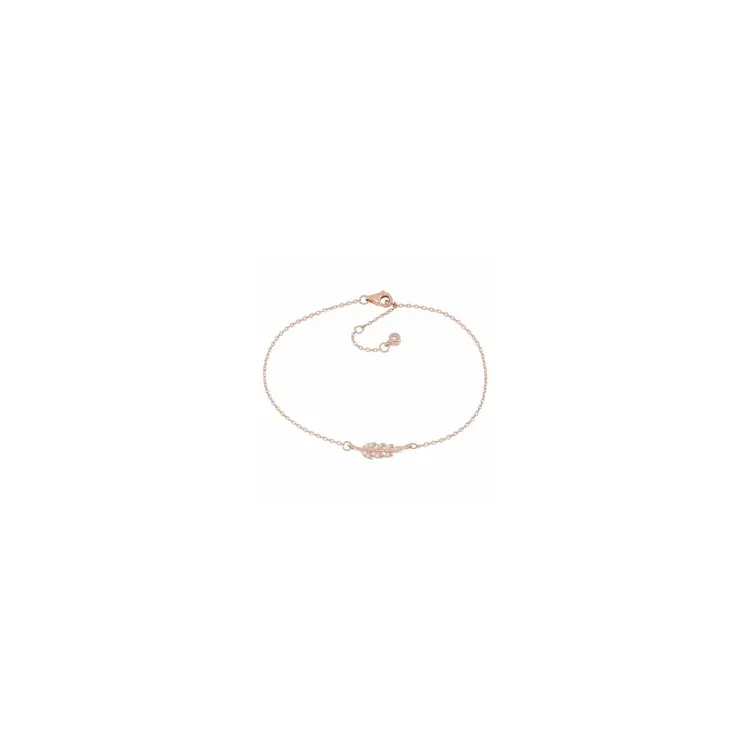 Joanli Nor fjädrar armband i rosabelagt silver vit zirkon