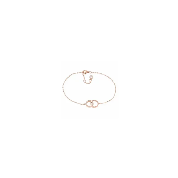 Joanli Nor cirkel armband i rosabelagt silver vit zirkon
