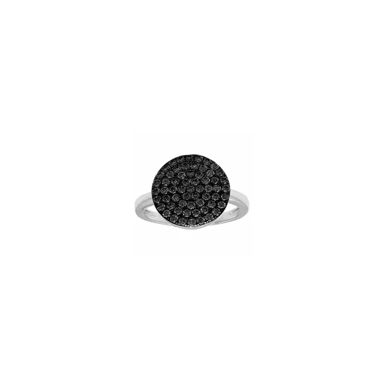 Joanli Nor cirkel ring i silver sort zirkon