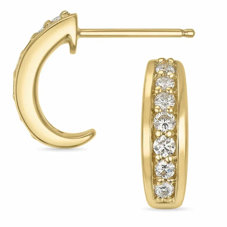 Halvcreol i 14 karat guld med diamanter