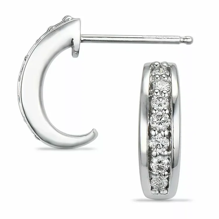 13 mm diamantörhängen i 14 karat vitguld med diamanter