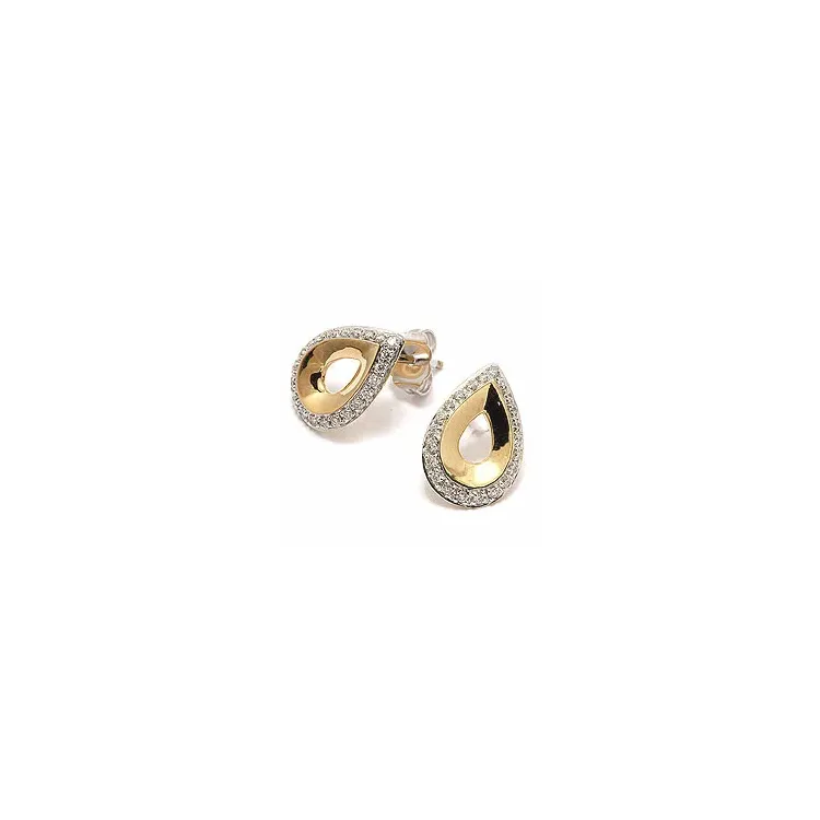 droppe diamant örhängestift i 14 karat guld med diamant