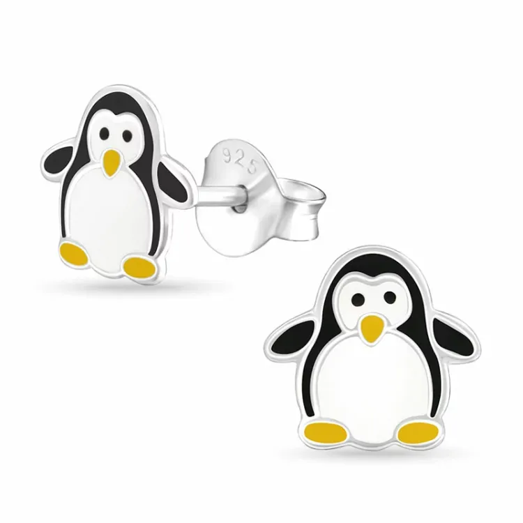 pingvin örhängestift i silver - Little Ones