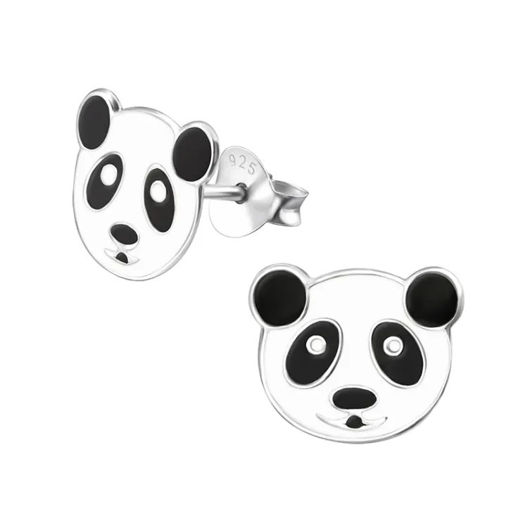 små panda örhängen i silver - Little Ones