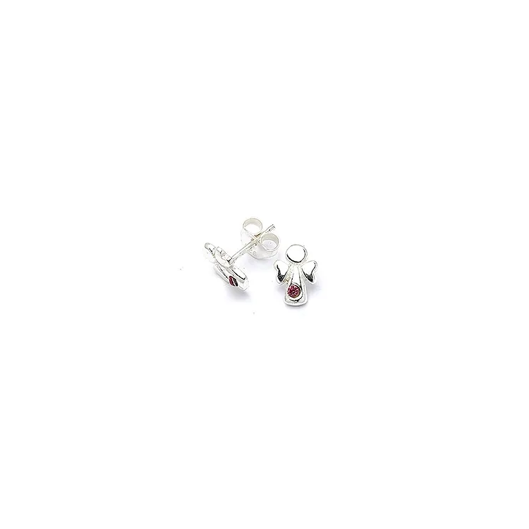 ängel rosa zirkon örhängen i silver