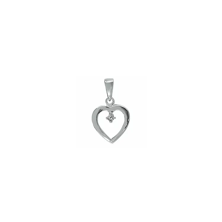 Aagaard hjärta hängen i 14 carat vitguld 0,01 ct