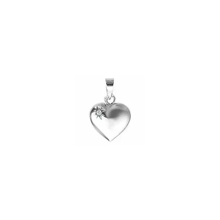 Aagaard hjärta hängen i 14  carat vitguld 0,01 ct