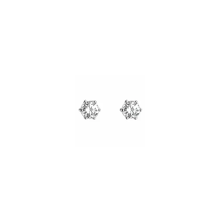 5 mm Aagaard runda örhängestift i rhodinerat silver vit zirkon