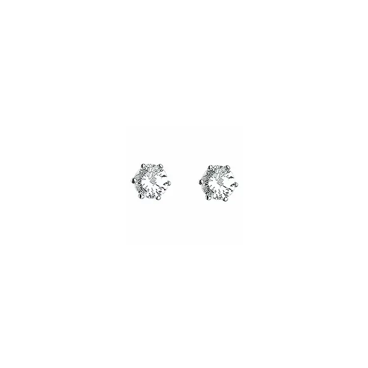 5 mm Aagaard runda örhängestift i rhodinerat silver vit zirkon