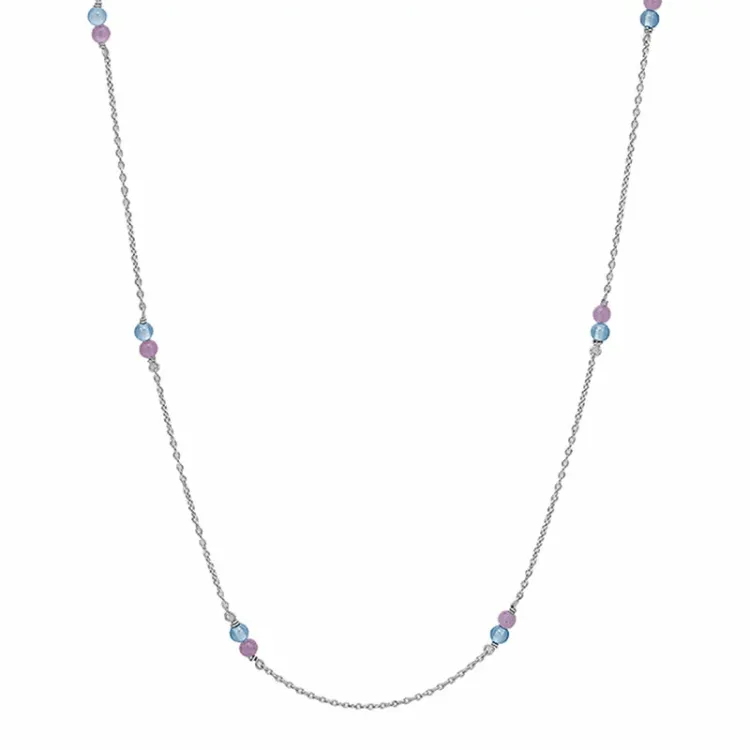 Aagaard halsband i silver lila ametist blå kvarts