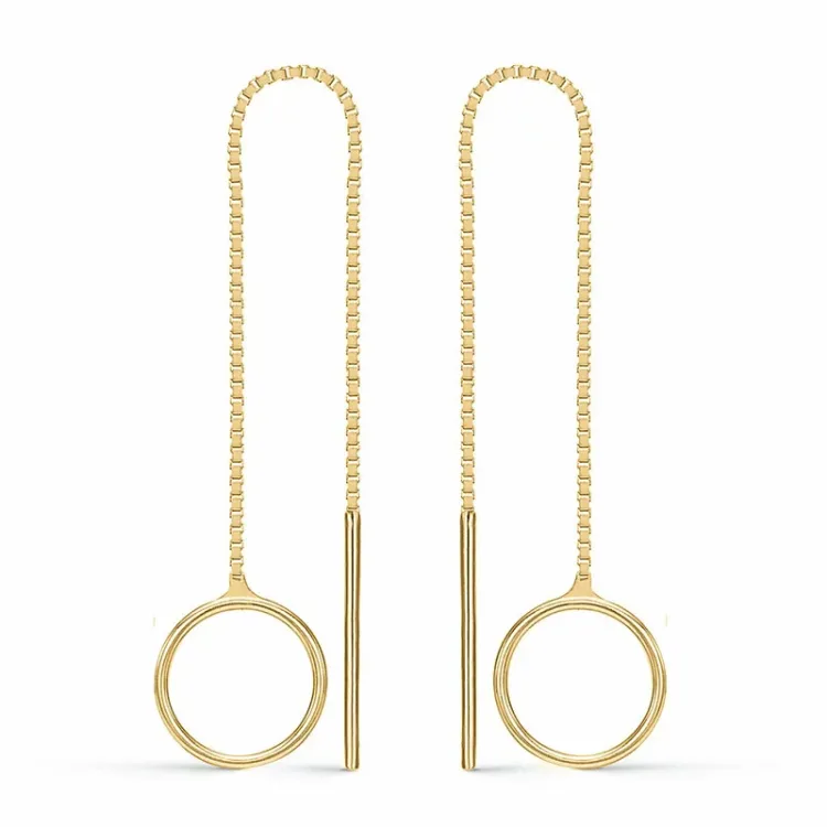 Støvring Design långa örhängen i förgyllt silver