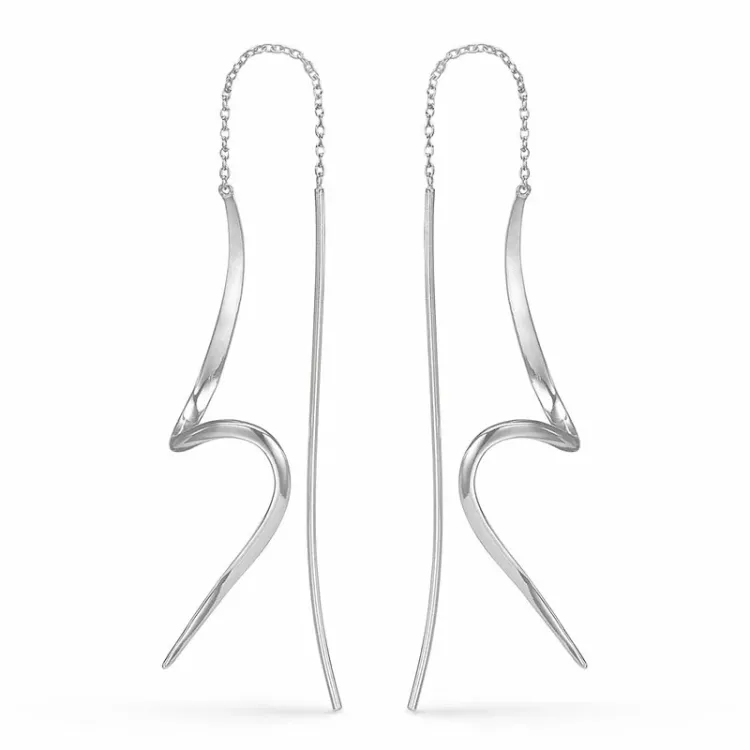 Støvring Design långa örhängen i silver