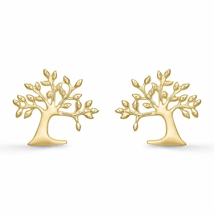 Støvring Design livets träd örhängen i 8 karat guld