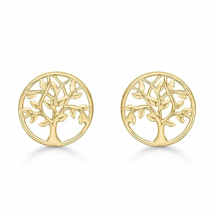 6,5 mm Støvring Design livets träd örhängen i 14 karat guld