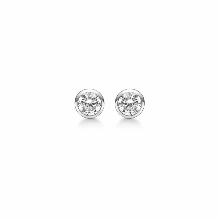 5 mm Støvring Design örhängen i silver vit zirkon