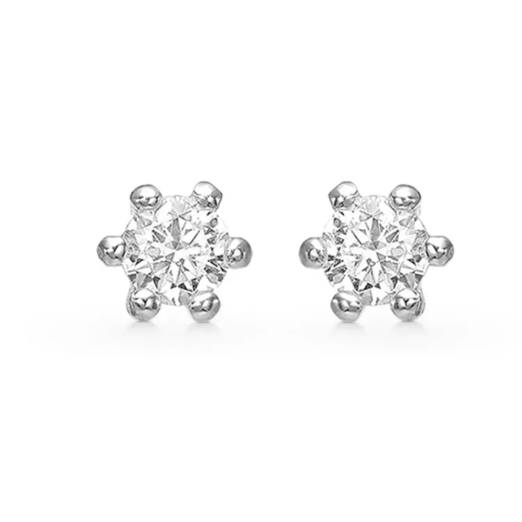 3 mm Støvring Design zirkon örhängestift i silver vit zirkon