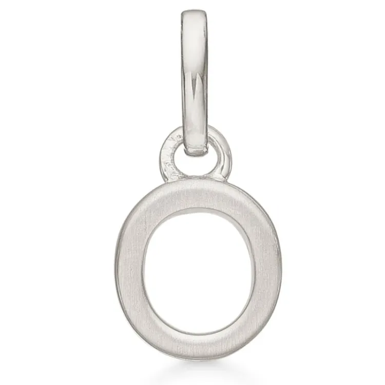 Støvring Design bokstav o hängen i rhodinerat silver
