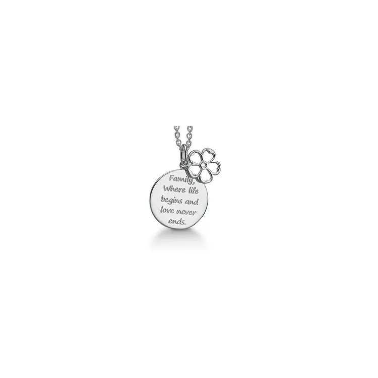 Støvring Design hängen med halskedja i rhodinerat silver