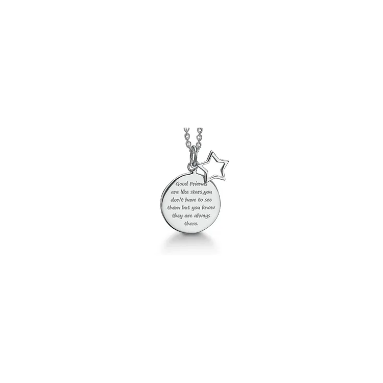 Støvring Design halskedja med berlocker i rhodinerat silver