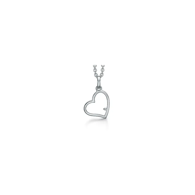 Støvring Design diamant hängen i 14 karat vitguld med silver halsband vit diamant