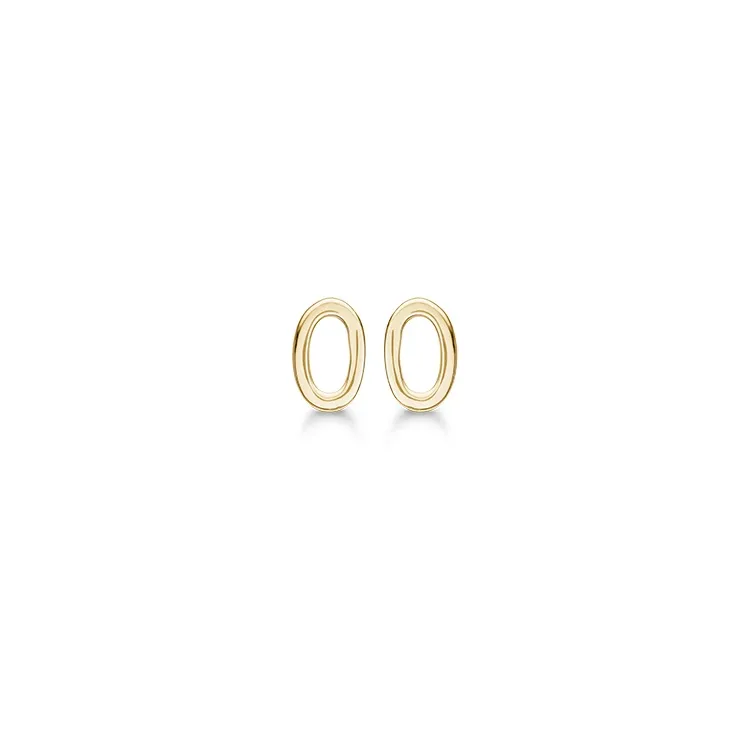 Støvring Design oval örhängen i förgyllt silver