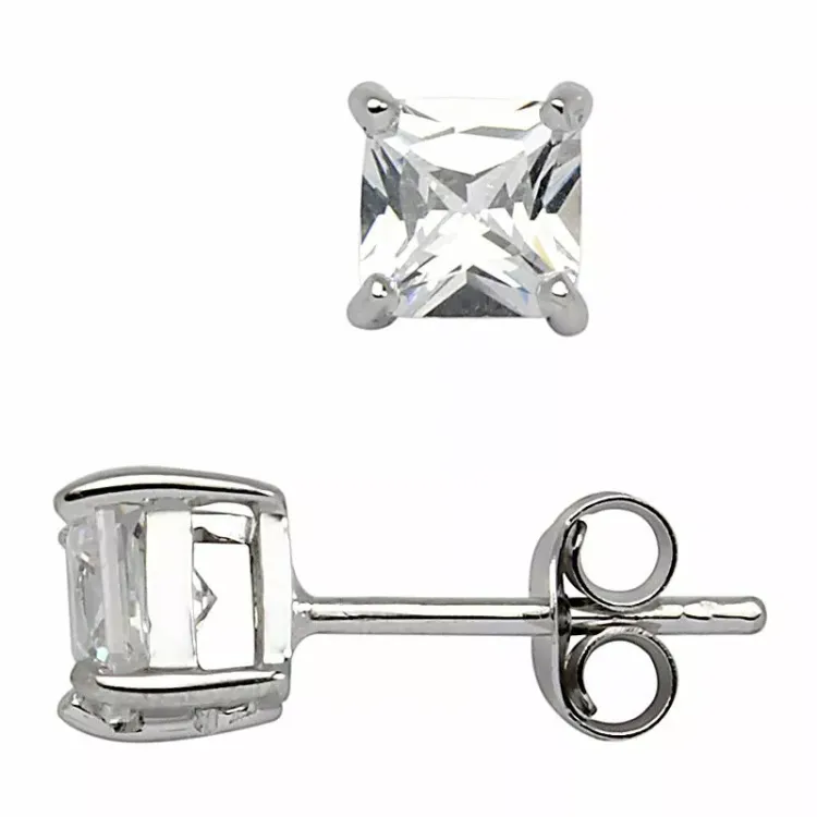 5 mm Støvring Design örhängen i silver vit zirkon