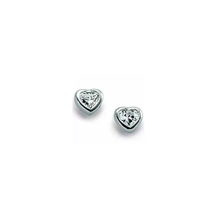 Støvring Design hjärta örhängen i silver vit zirkon